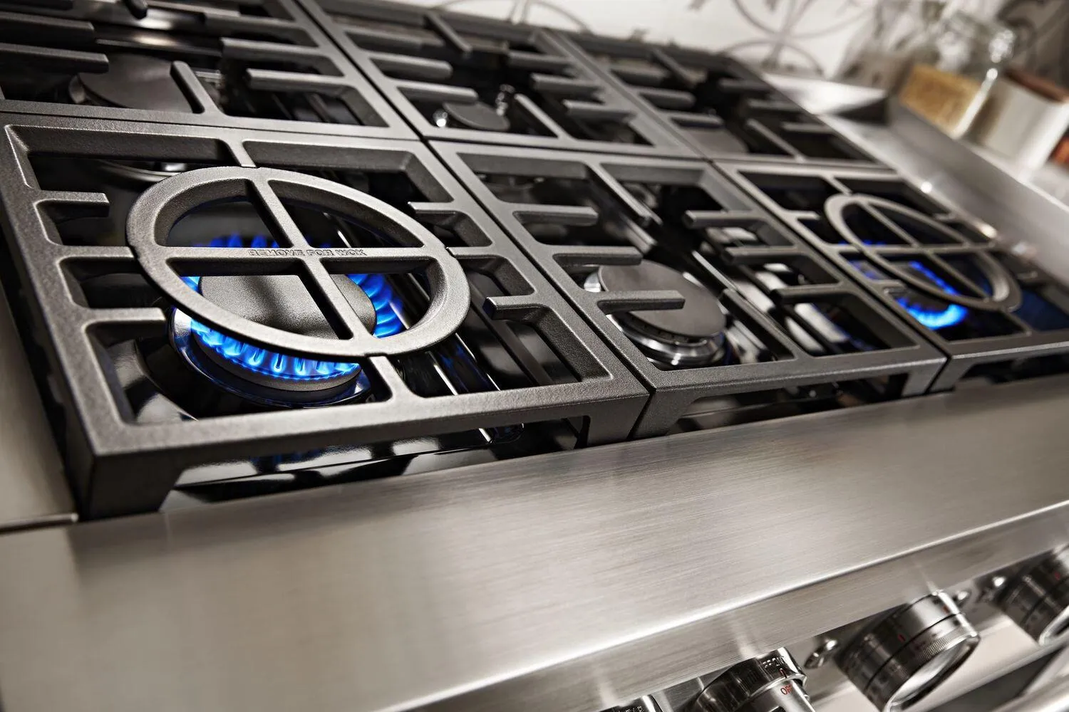Kitchenaid KFDC558JMH Kitchenaid 48'' Smart Commercial-Style Dual Fuel Range With Griddle Milkshake