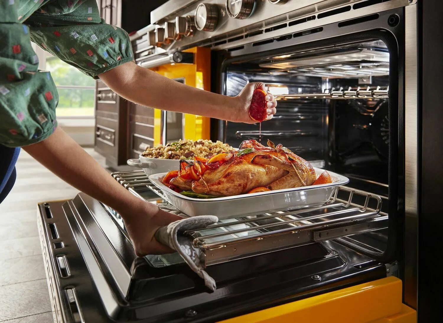 Kitchenaid KFDC558JYP Kitchenaid 48'' Smart Commercial-Style Dual Fuel Range With Griddle - Yellow Pepper
