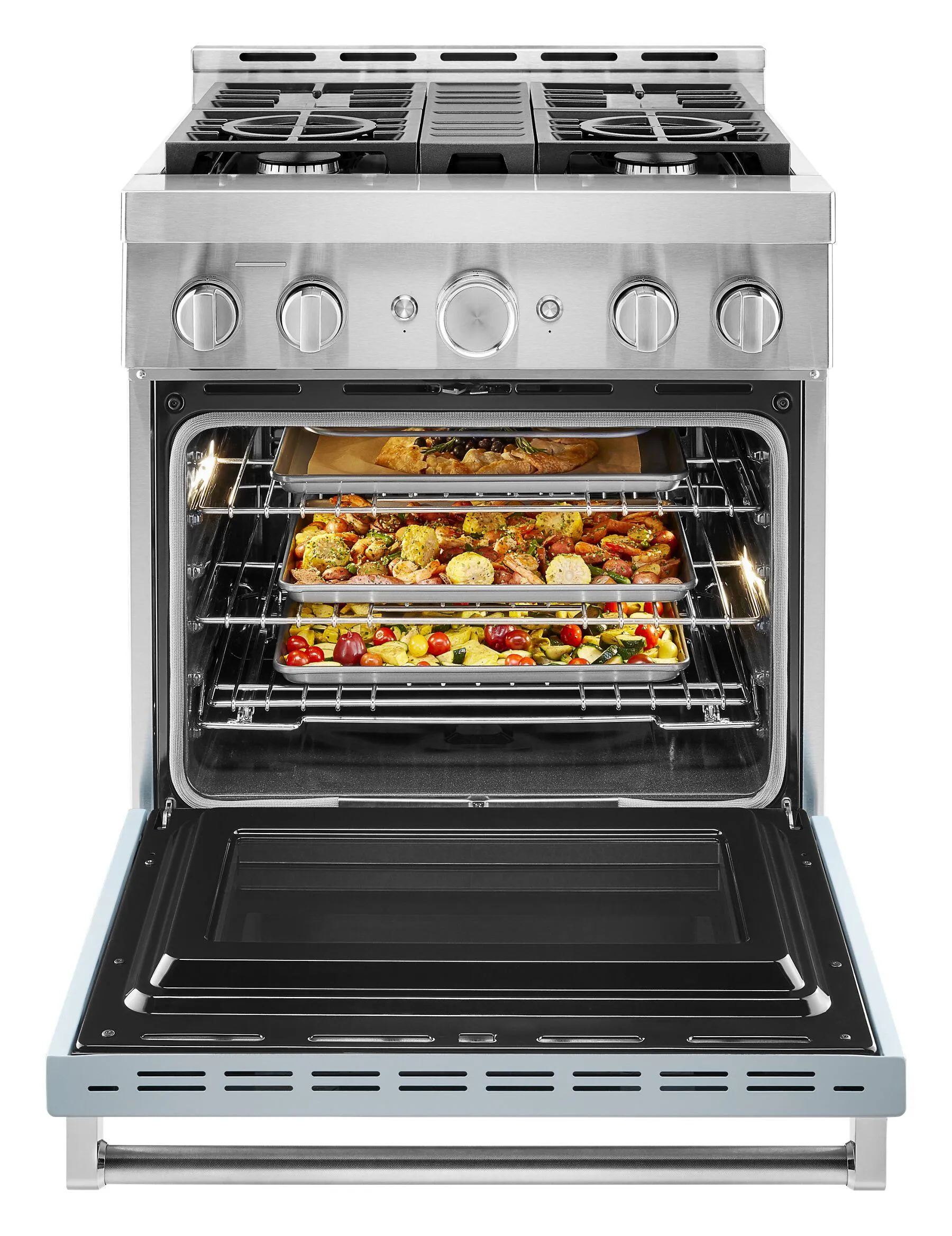 Kitchenaid KFGC500JMB Kitchenaid 30'' Smart Commercial-Style Gas Range With 4 Burners - Misty Blue