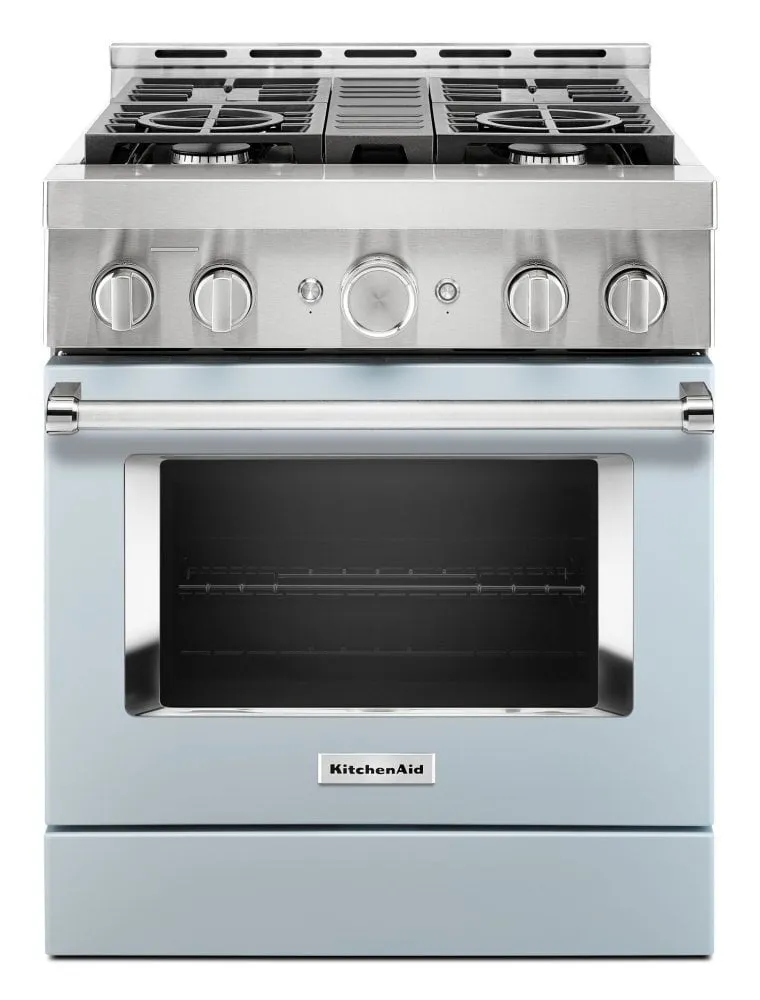 Kitchenaid KFGC500JMB Kitchenaid 30'' Smart Commercial-Style Gas Range With 4 Burners - Misty Blue