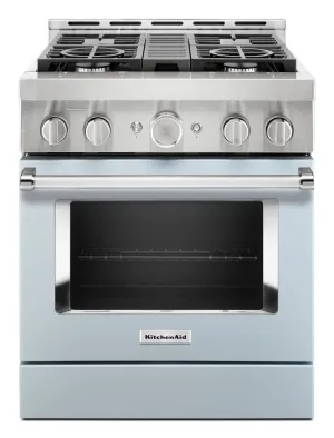 Kitchenaid KFGC500JMB Kitchenaid 30'' Smart Commercial-Style Gas Range With 4 Burners - Misty Blue