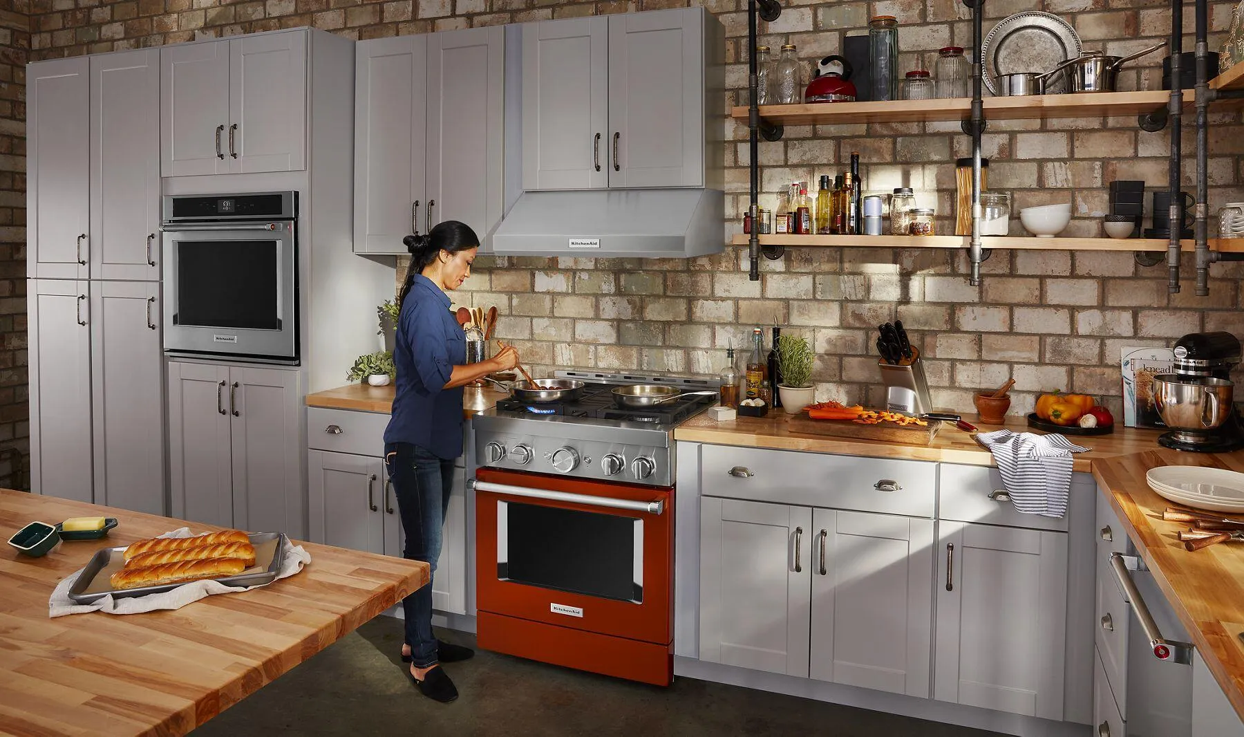 Kitchenaid KFGC500JSC Kitchenaid 30'' Smart Commercial-Style Gas Range With 4 Burners - Scorched Orange