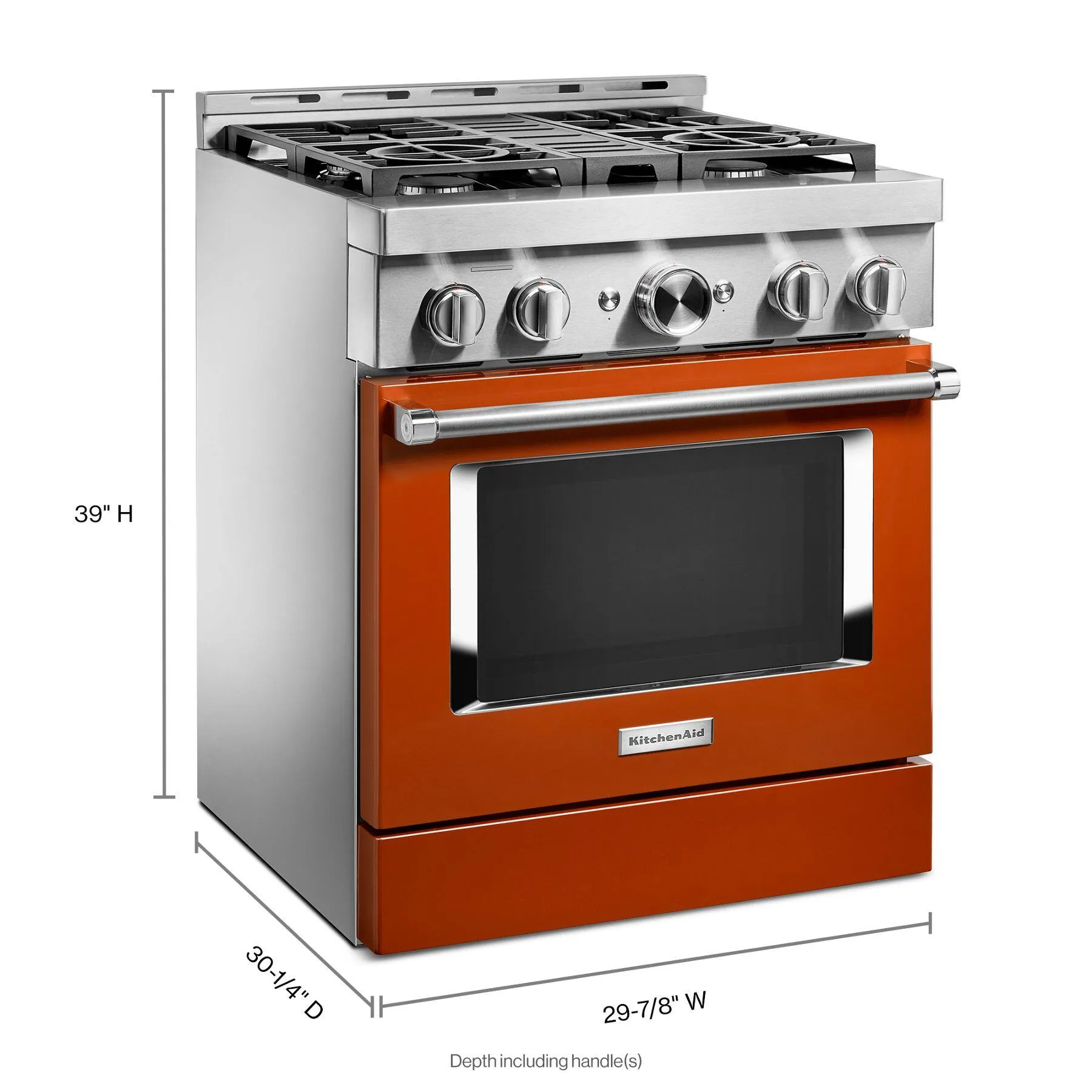 Kitchenaid KFGC500JSC Kitchenaid 30'' Smart Commercial-Style Gas Range With 4 Burners - Scorched Orange