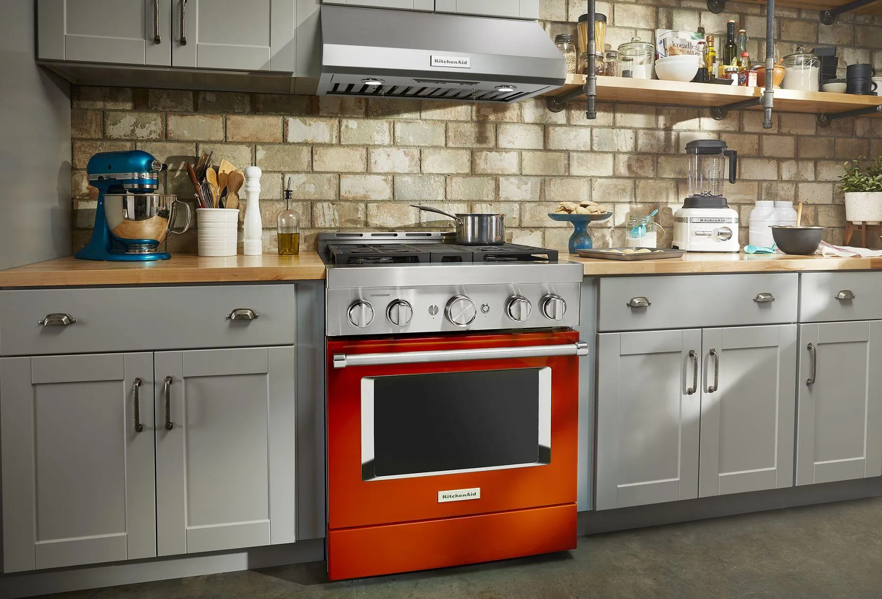Kitchenaid KFGC500JSC Kitchenaid 30'' Smart Commercial-Style Gas Range With 4 Burners - Scorched Orange
