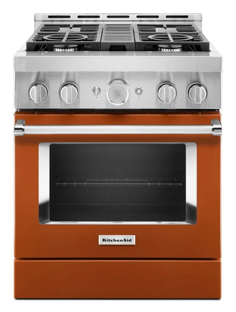 Kitchenaid KFGC500JSC Kitchenaid 30'' Smart Commercial-Style Gas Range With 4 Burners - Scorched Orange