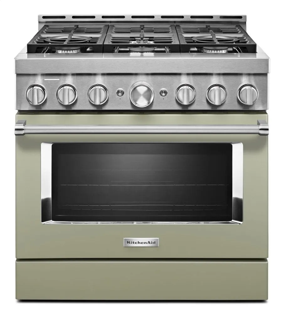 Kitchenaid KFGC506JAV Kitchenaid 36'' Smart Commercial-Style Gas Range With 6 Burners - Avocado Cream