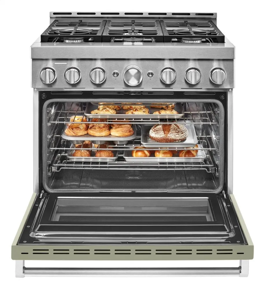 Kitchenaid KFGC506JAV Kitchenaid 36'' Smart Commercial-Style Gas Range With 6 Burners - Avocado Cream