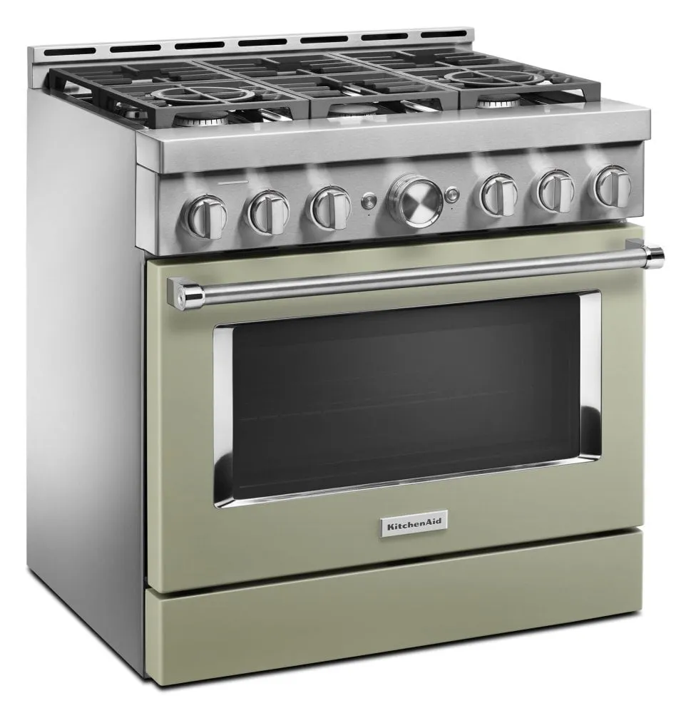 Kitchenaid KFGC506JAV Kitchenaid 36'' Smart Commercial-Style Gas Range With 6 Burners - Avocado Cream