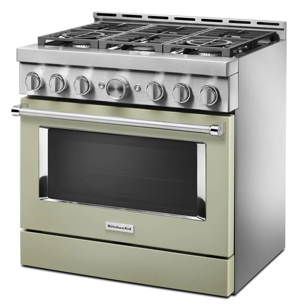 Kitchenaid KFGC506JAV Kitchenaid 36'' Smart Commercial-Style Gas Range With 6 Burners - Avocado Cream