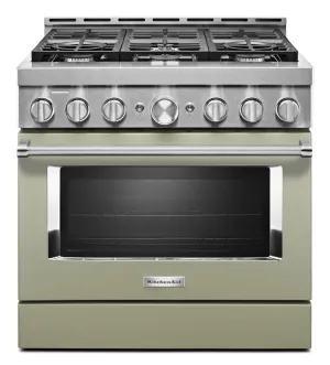 Kitchenaid KFGC506JAV Kitchenaid 36'' Smart Commercial-Style Gas Range With 6 Burners - Avocado Cream