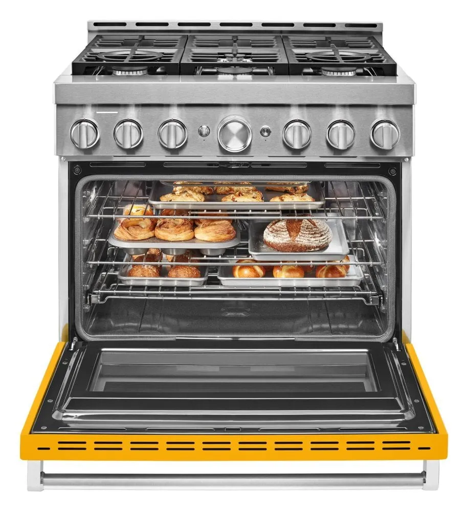 Kitchenaid KFGC506JYP Kitchenaid 36'' Smart Commercial-Style Gas Range With 6 Burners - Yellow Pepper