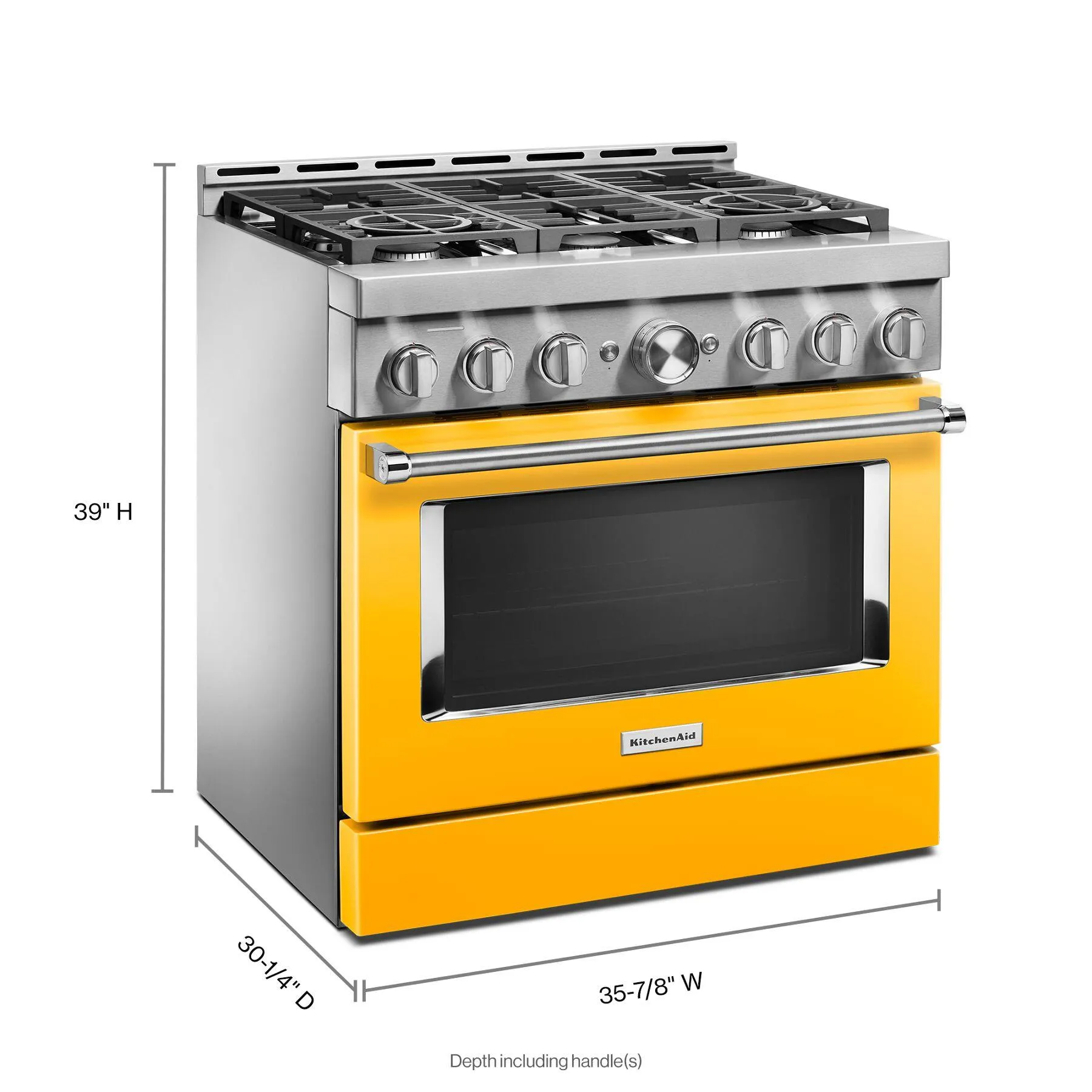 Kitchenaid KFGC506JYP Kitchenaid 36'' Smart Commercial-Style Gas Range With 6 Burners - Yellow Pepper