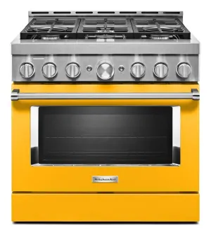 Kitchenaid KFGC506JYP Kitchenaid 36'' Smart Commercial-Style Gas Range With 6 Burners - Yellow Pepper