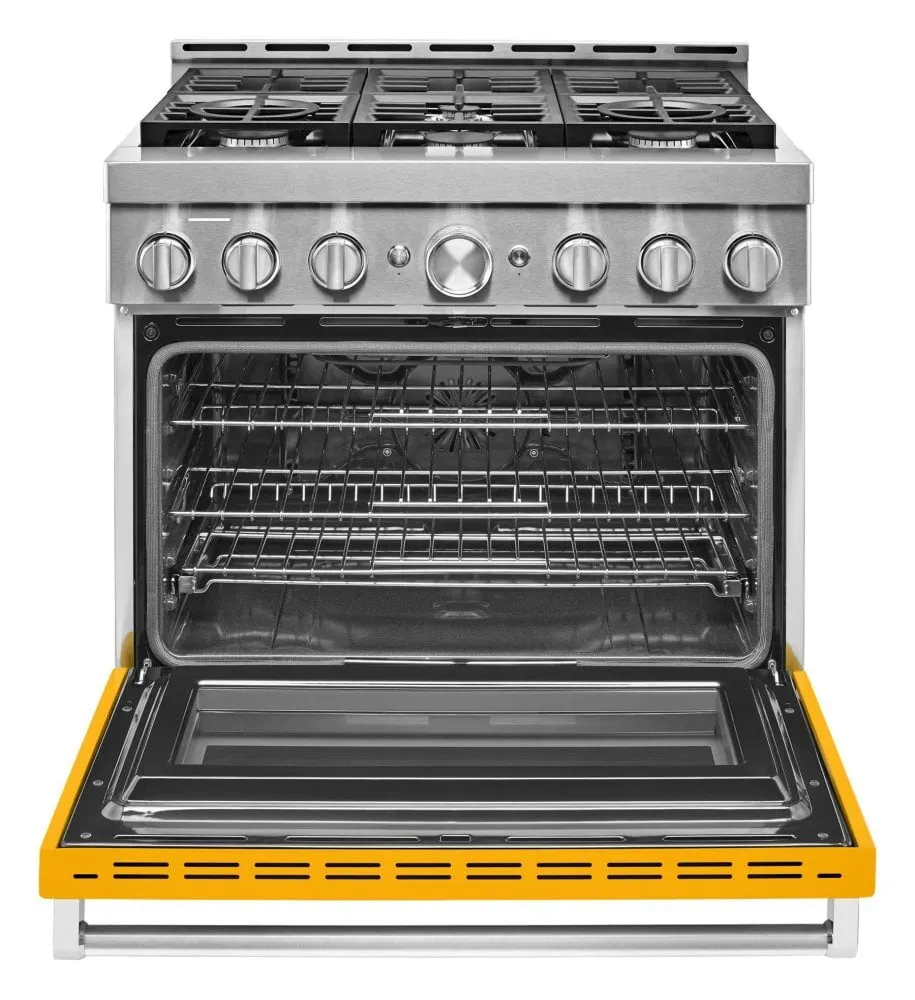 Kitchenaid KFGC506JYP Kitchenaid 36'' Smart Commercial-Style Gas Range With 6 Burners - Yellow Pepper