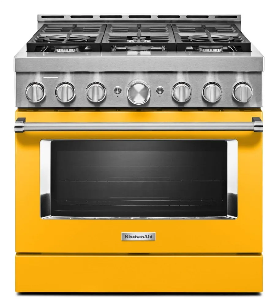 Kitchenaid KFGC506JYP Kitchenaid 36'' Smart Commercial-Style Gas Range With 6 Burners - Yellow Pepper