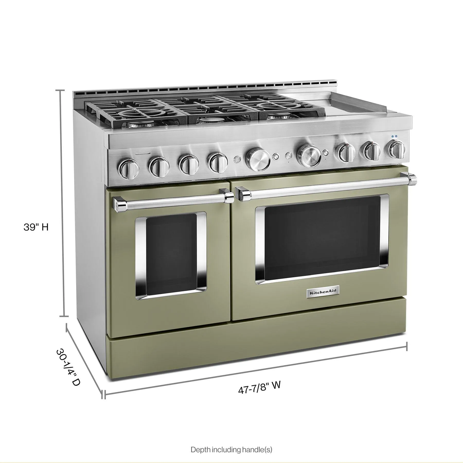 Kitchenaid KFGC558JAV Kitchenaid 48'' Smart Commercial-Style Gas Range With Griddle - Avocado Cream