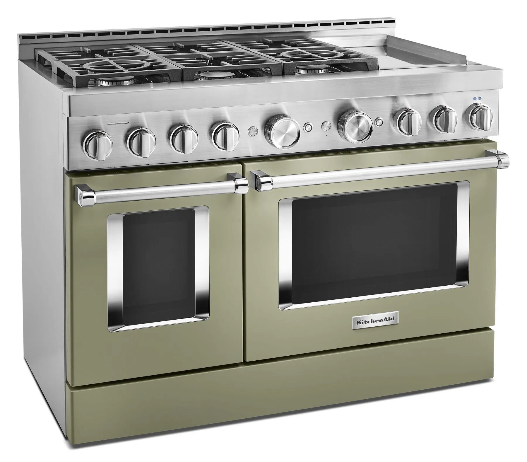 Kitchenaid KFGC558JAV Kitchenaid 48'' Smart Commercial-Style Gas Range With Griddle - Avocado Cream
