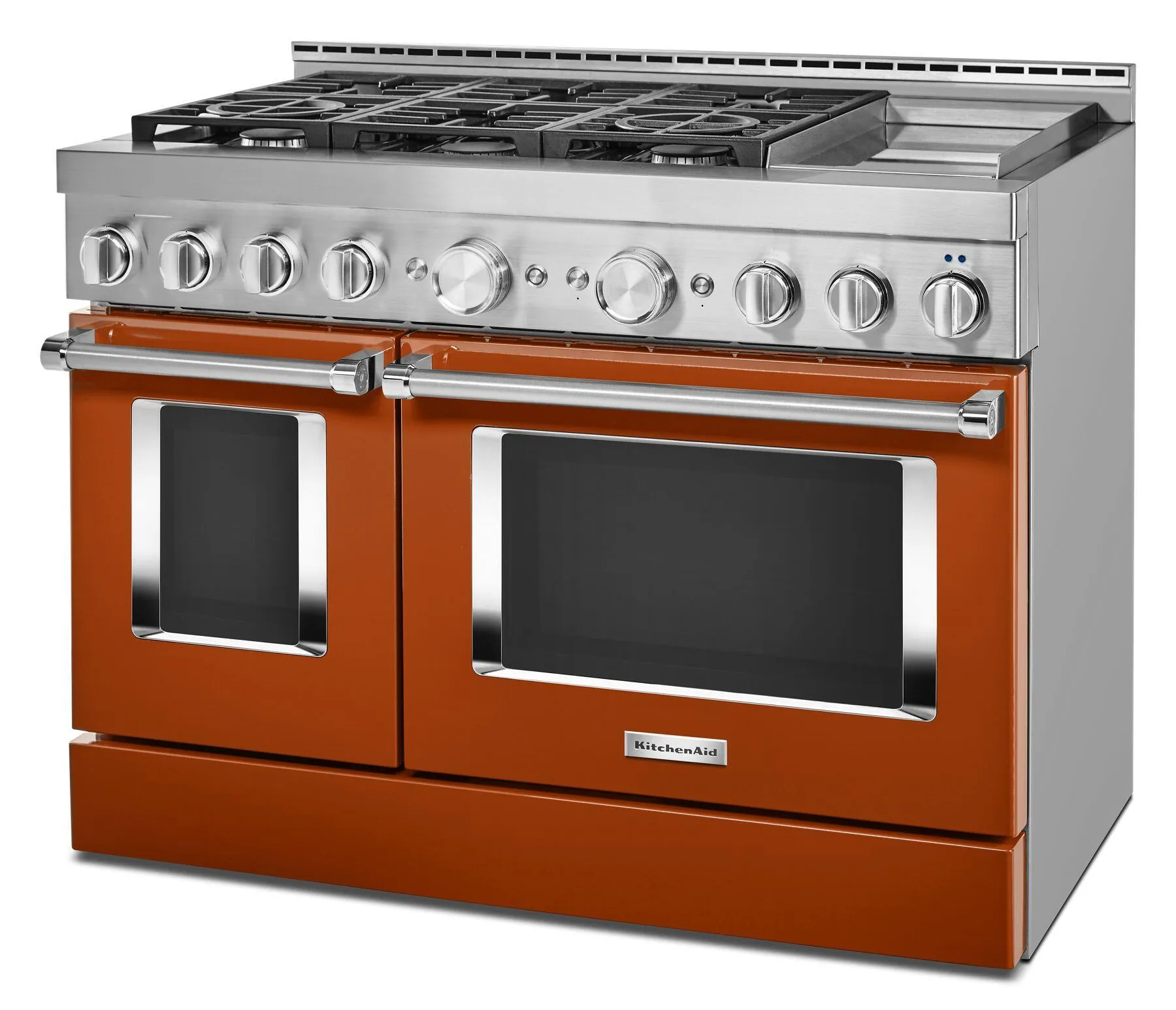 Kitchenaid KFGC558JSC Kitchenaid 48'' Smart Commercial-Style Gas Range With Griddle - Scorched Orange