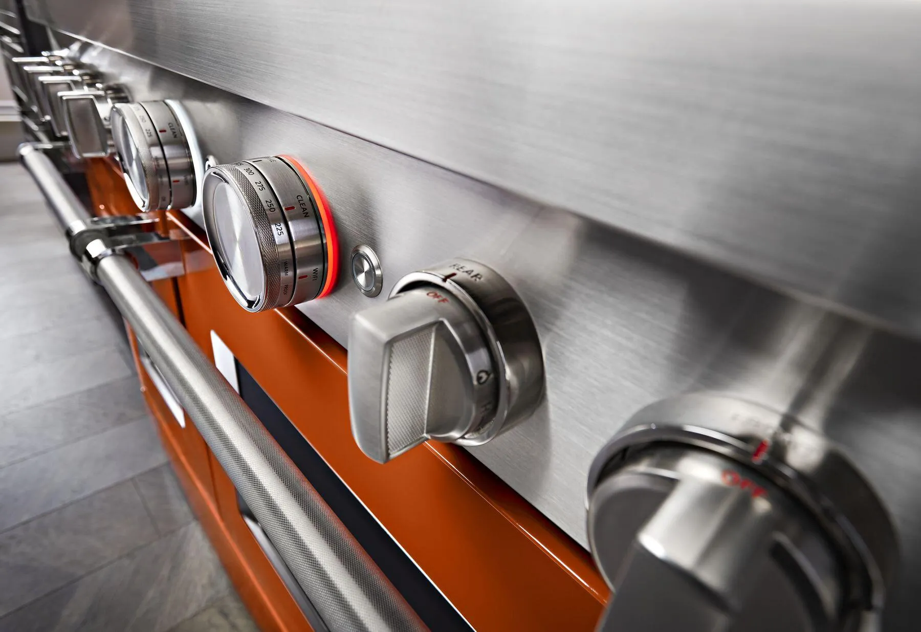 Kitchenaid KFGC558JSC Kitchenaid 48'' Smart Commercial-Style Gas Range With Griddle - Scorched Orange