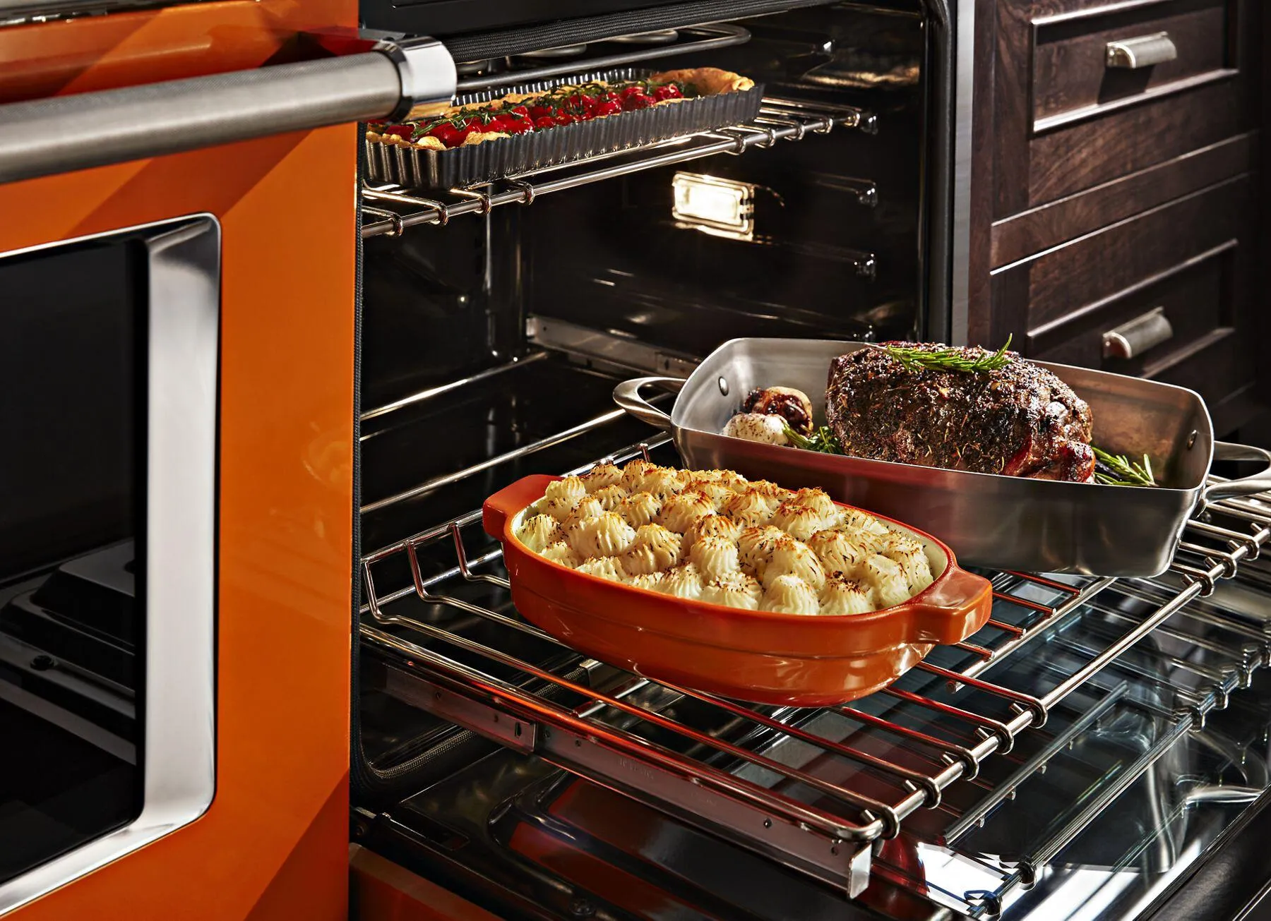 Kitchenaid KFGC558JSC Kitchenaid 48'' Smart Commercial-Style Gas Range With Griddle - Scorched Orange