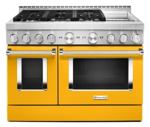 Kitchenaid KFGC558JYP Kitchenaid 48'' Smart Commercial-Style Gas Range With Griddle - Yellow Pepper