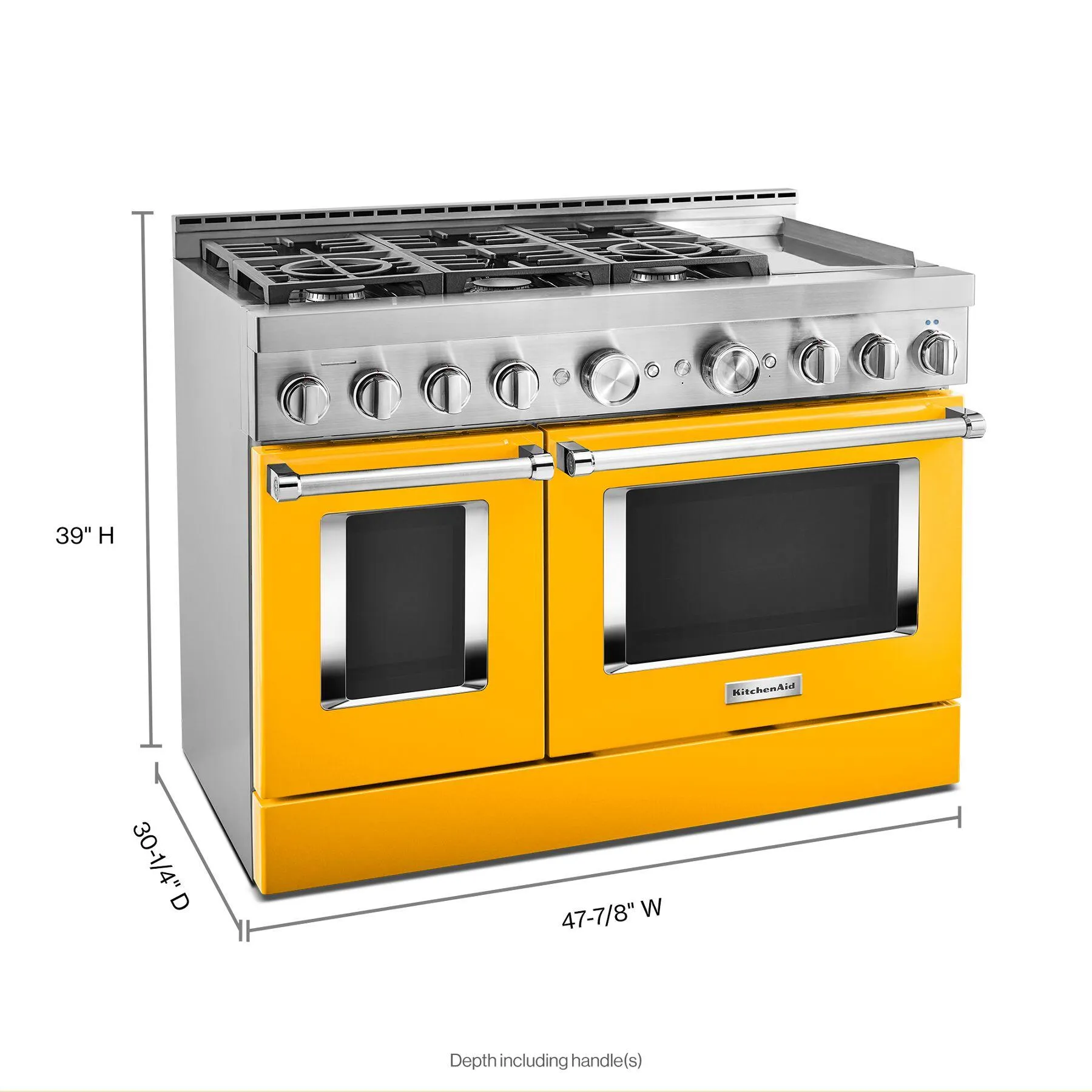 Kitchenaid KFGC558JYP Kitchenaid 48'' Smart Commercial-Style Gas Range With Griddle - Yellow Pepper