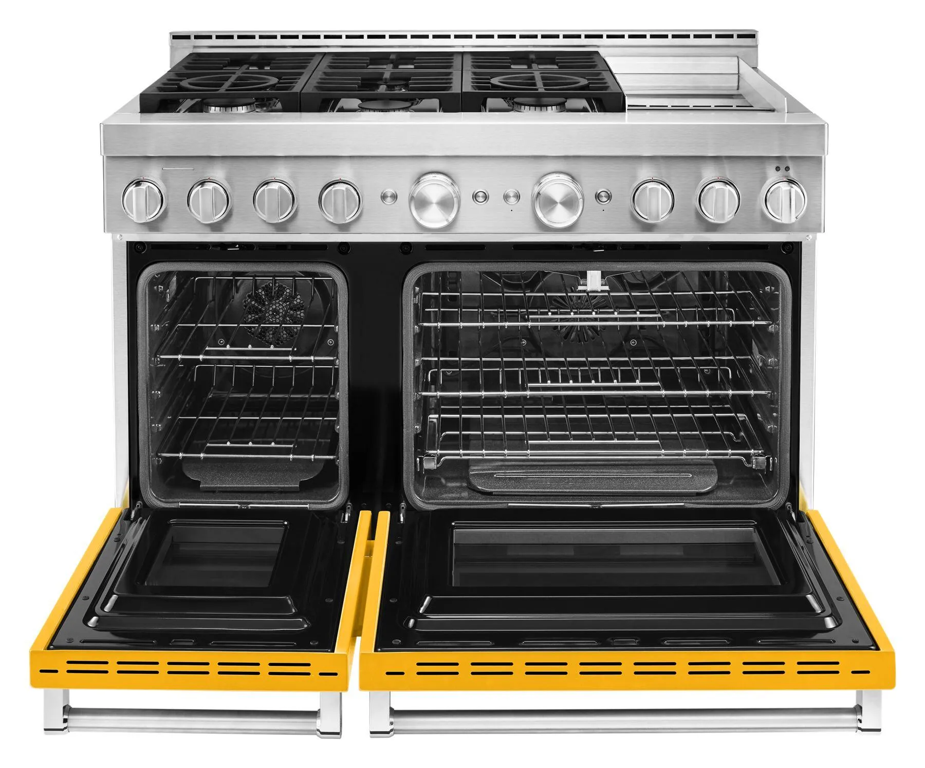 Kitchenaid KFGC558JYP Kitchenaid 48'' Smart Commercial-Style Gas Range With Griddle - Yellow Pepper