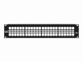 Leviton QuickPort Shielded Flat - Patch panel with cable management - 2U - 19 - 48 ports" 4S255-S48