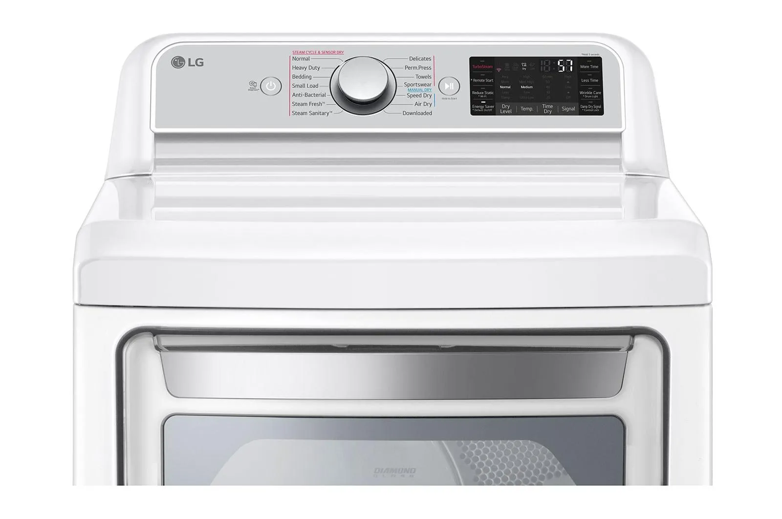 Lg DLEX7900WE 7.3 Cu. Ft. Ultra Large Capacity Smart Wi-Fi Enabled Rear Control Electric Dryer With Turbosteam&#8482;