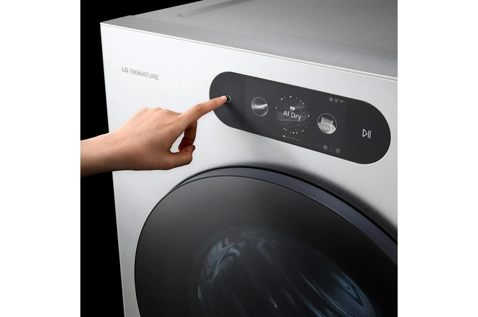 Lg DLGX9901S Lg Signature 9.0 Cu. Ft. Mega Capacity Smart Front Load Gas Dryer With Built-In Intelligence. Turbosteam And Touch Lcd Control