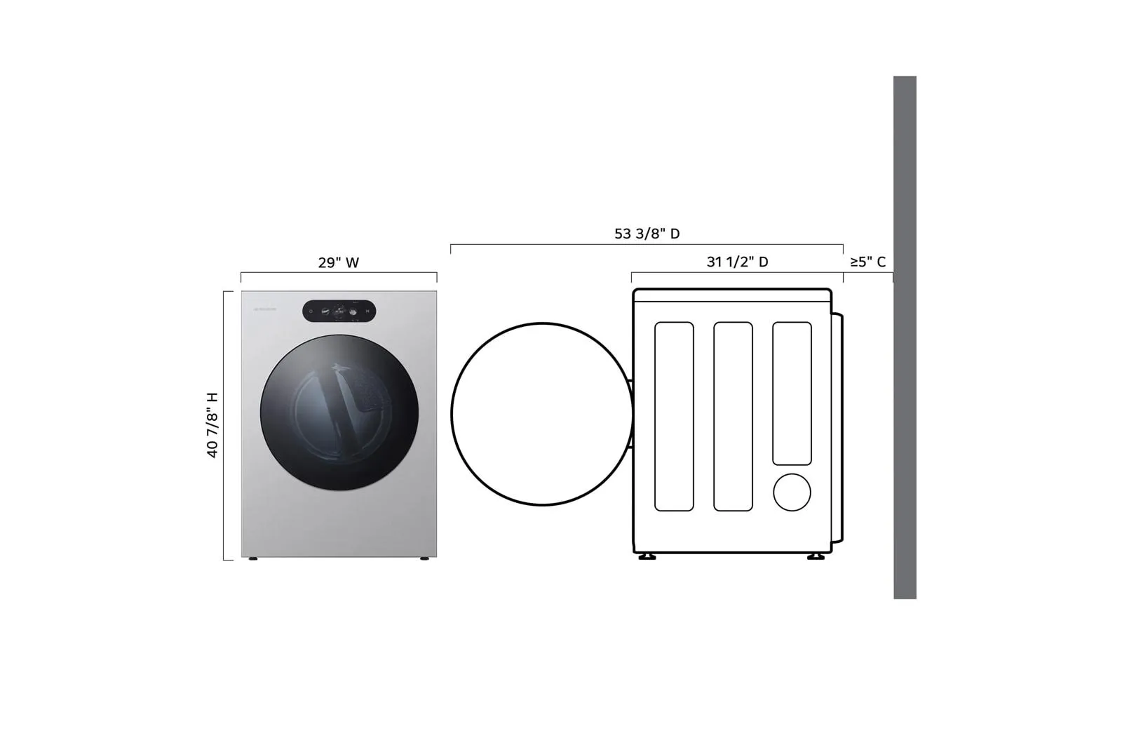 Lg DLGX9901S Lg Signature 9.0 Cu. Ft. Mega Capacity Smart Front Load Gas Dryer With Built-In Intelligence. Turbosteam And Touch Lcd Control