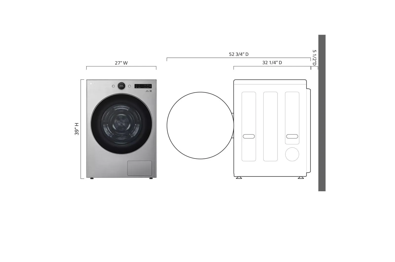 Lg DLHC5502V 7.8 Cu. Ft. Mega Capacity Smart Front Load Dryer With Dual Inverter Heatpump&#8482; Technology And Inverter Direct Drive Motor System