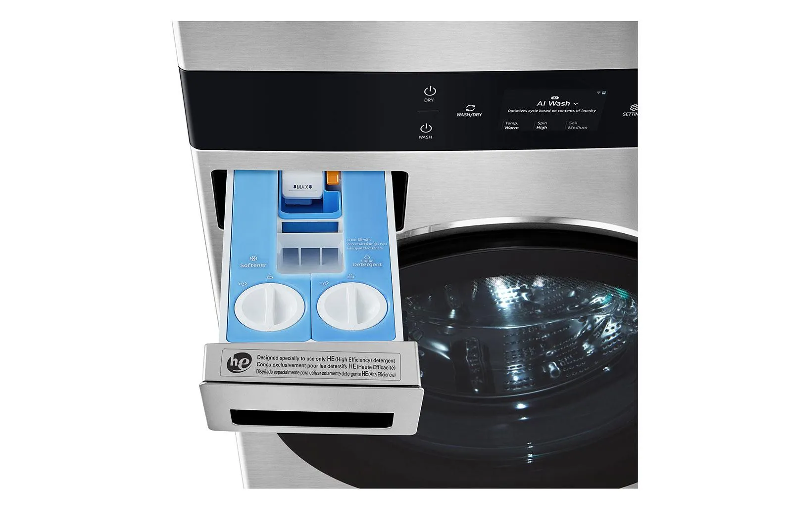 Lg SWWE50N3 Lg Studio Washtower&#8482; Smart Front Load 5.0 Cu. Ft. Washer And 7.4 Cu. Ft. Electric Dryer With Center Control&#8482;