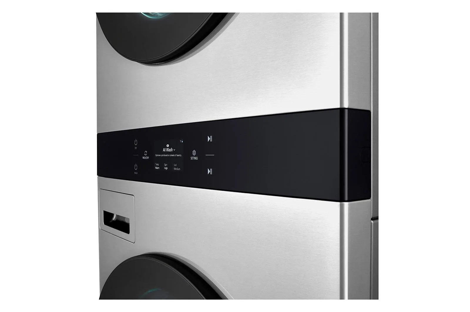 Lg SWWG50N3 Lg Studio Washtower&#8482; Smart Front Load 5.0 Cu. Ft. Washer And 7.4 Cu. Ft. Gas Dryer With Center Control&#8482;