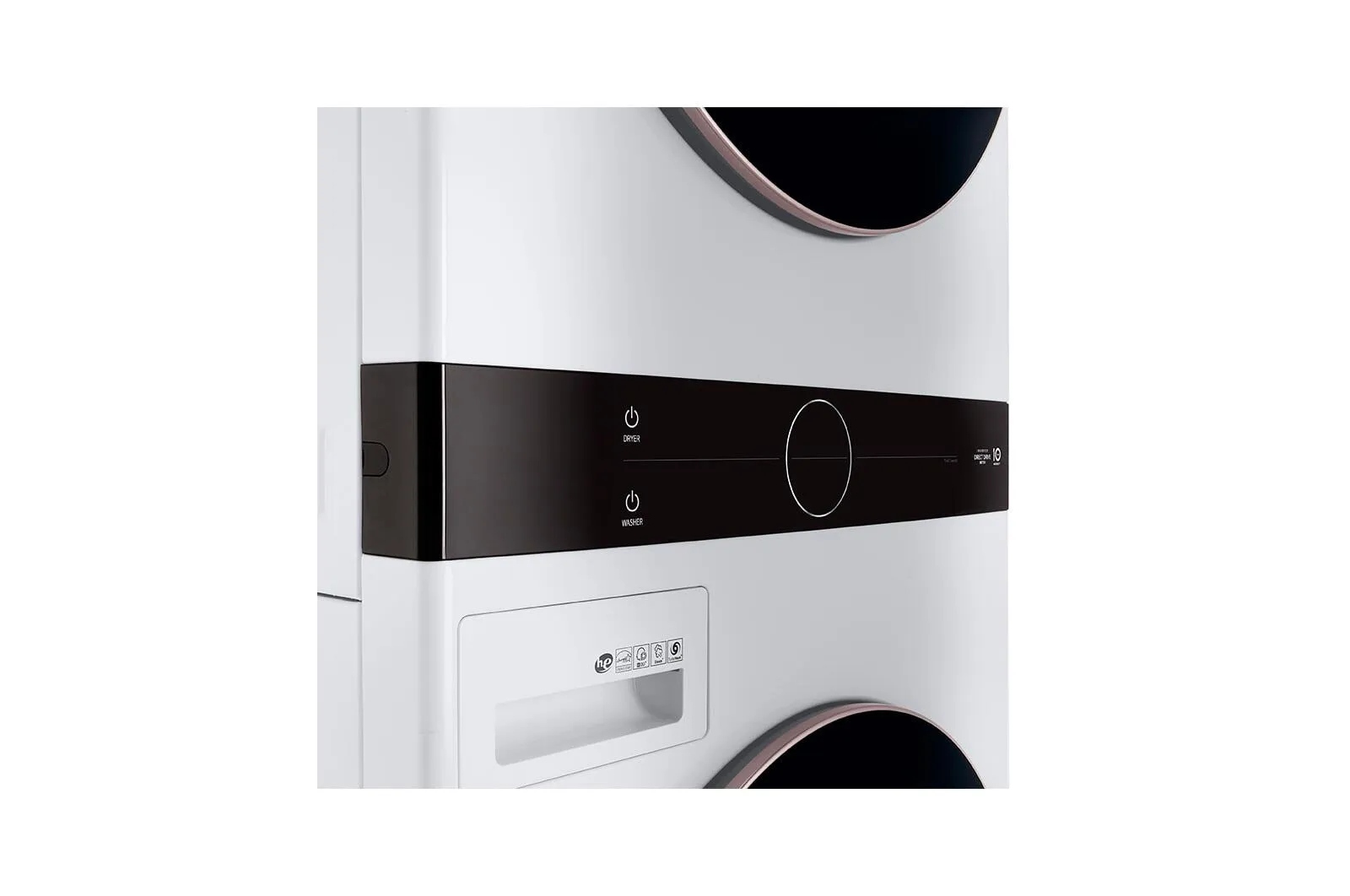 Lg WKE100HWA Single Unit Front Load Lg Washtower&#8482; With Center Control&#8482; 4.5 Cu. Ft. Washer And 7.4 Cu. Ft. Electric Dryer