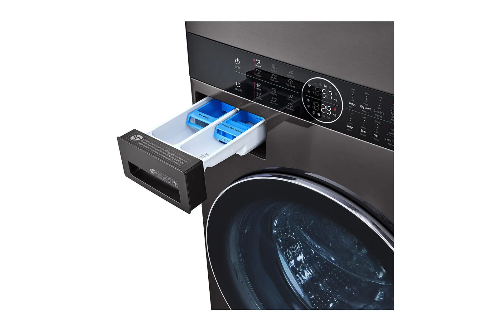 Lg WKEX200HBA Single Unit Front Load Lg Washtower&#8482; With Center Control&#8482; 4.5 Cu. Ft. Washer And 7.4 Cu. Ft. Electric Dryer