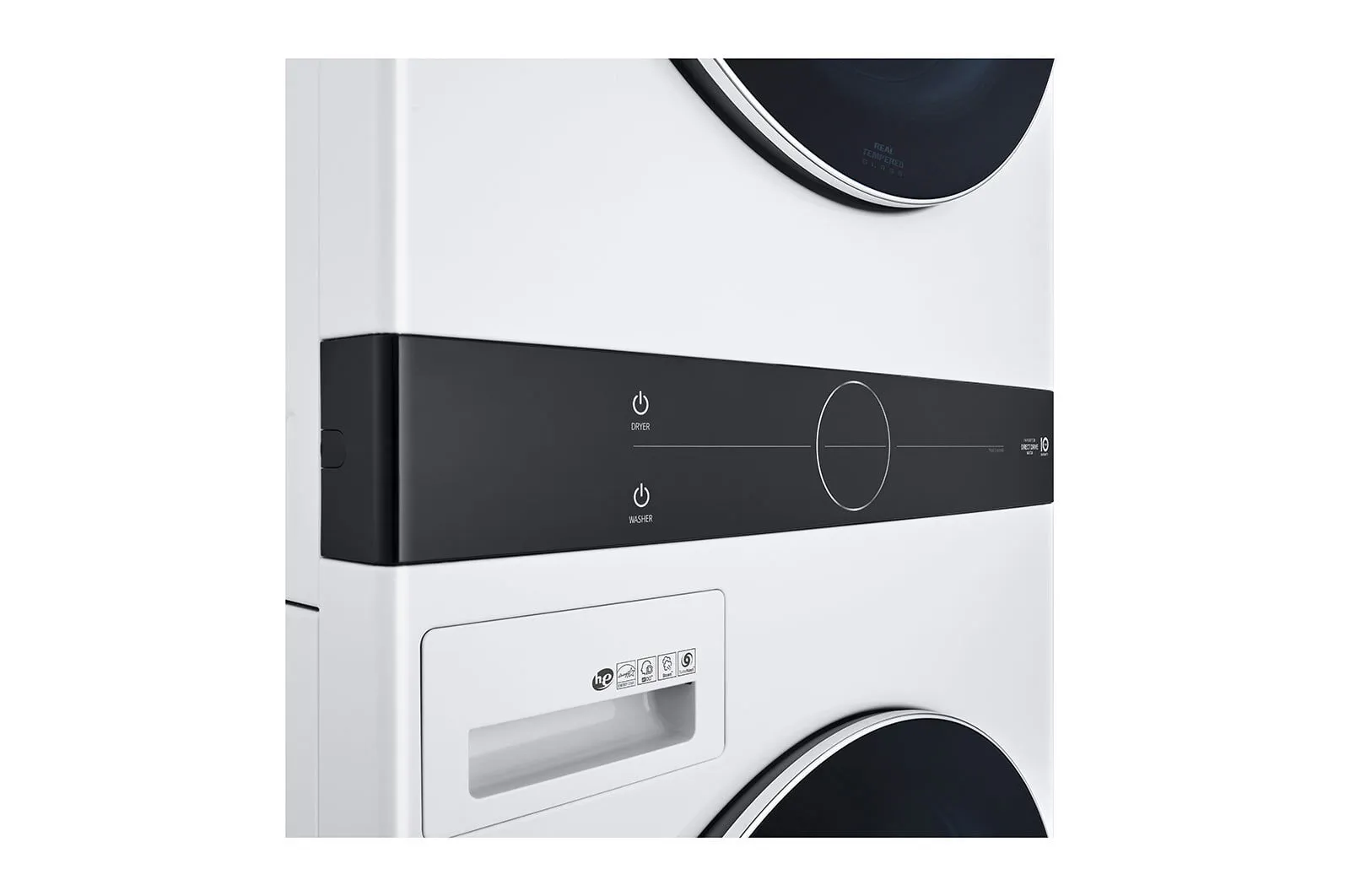 Lg WKEX200HWA Single Unit Front Load Lg Washtower&#8482; With Center Control&#8482; 4.5 Cu. Ft. Washer And 7.4 Cu. Ft. Electric Dryer