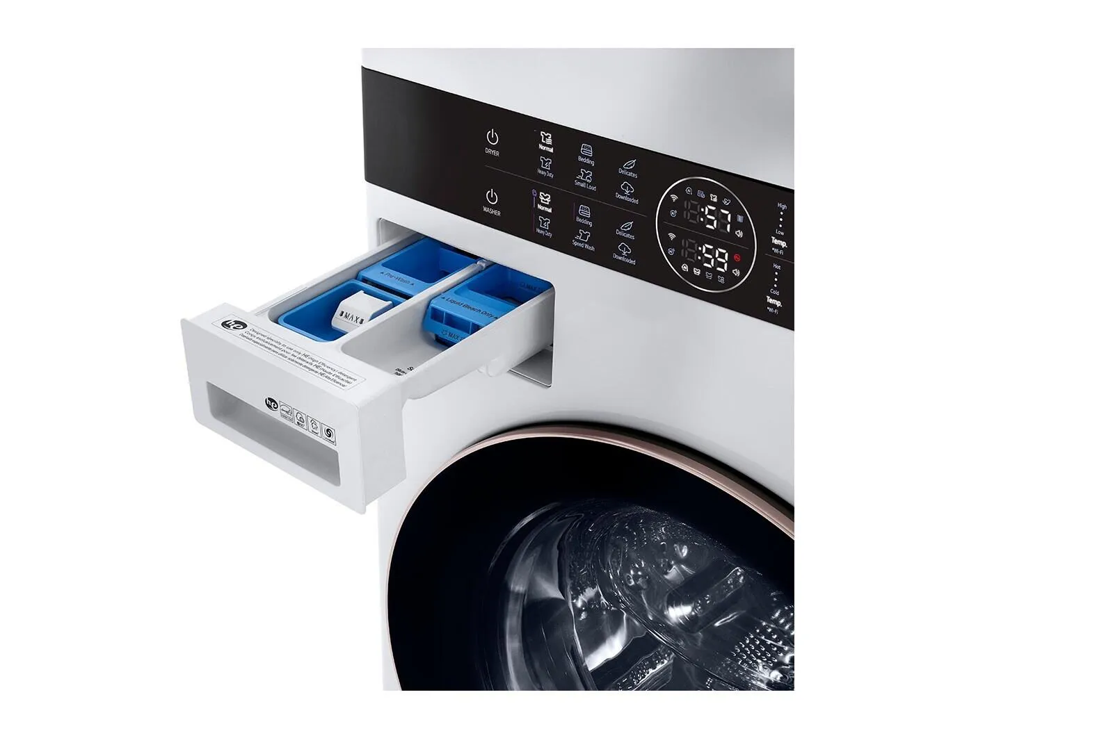 Lg WKG101HWA Single Unit Front Load Lg Washtower&#8482; With Center Control&#8482; 4.5 Cu. Ft. Washer And 7.4 Cu. Ft. Gas Dryer