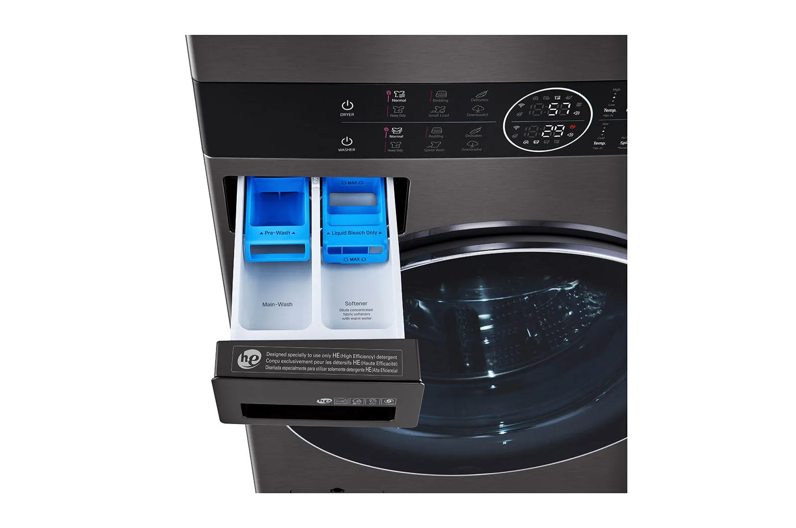 Lg WKGX201HBA Single Unit Front Load Lg Washtower&#8482; With Center Control&#8482; 4.5 Cu. Ft. Washer And 7.4 Cu. Ft. Gas Dryer