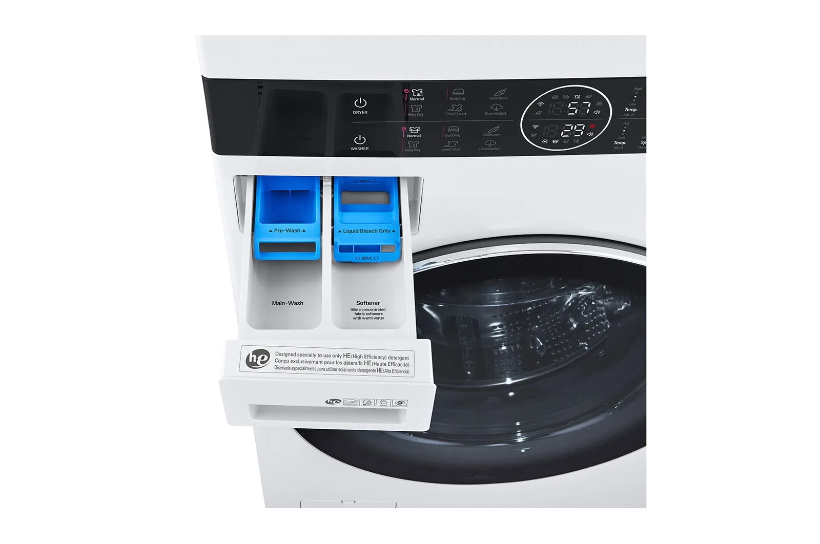 Lg WKGX201HWA Single Unit Front Load Lg Washtower&#8482; With Center Control&#8482; 4.5 Cu. Ft. Washer And 7.4 Cu. Ft. Gas Dryer
