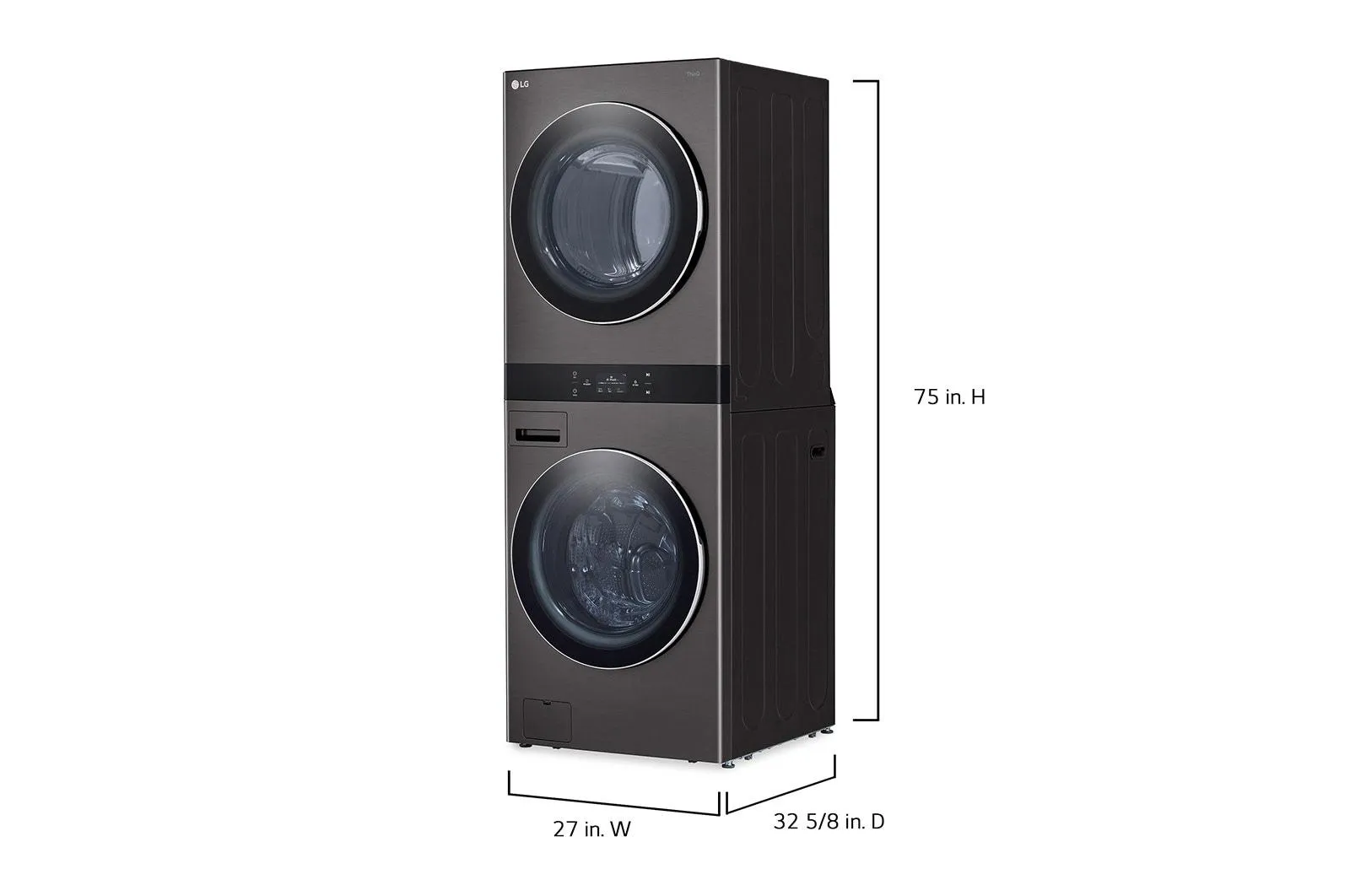 Lg WKGX301HBA Single Unit Front Load Lg Washtower&#8482; With Center Control 5.0 Cu.Ft. Washer & 7.4 Cu.Ft. Gas Dryer