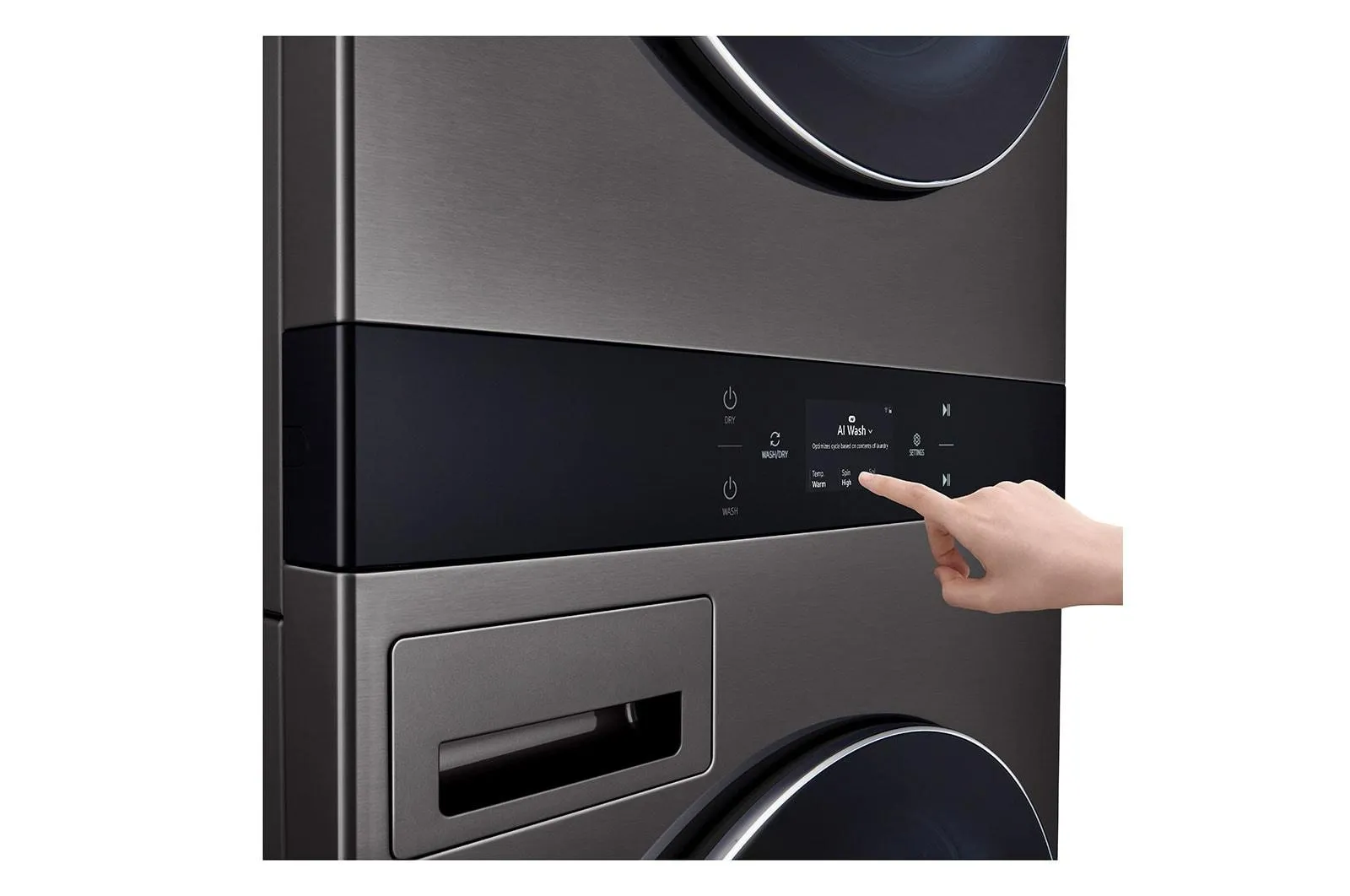 Lg WKGX301HBA Single Unit Front Load Lg Washtower&#8482; With Center Control 5.0 Cu.Ft. Washer & 7.4 Cu.Ft. Gas Dryer