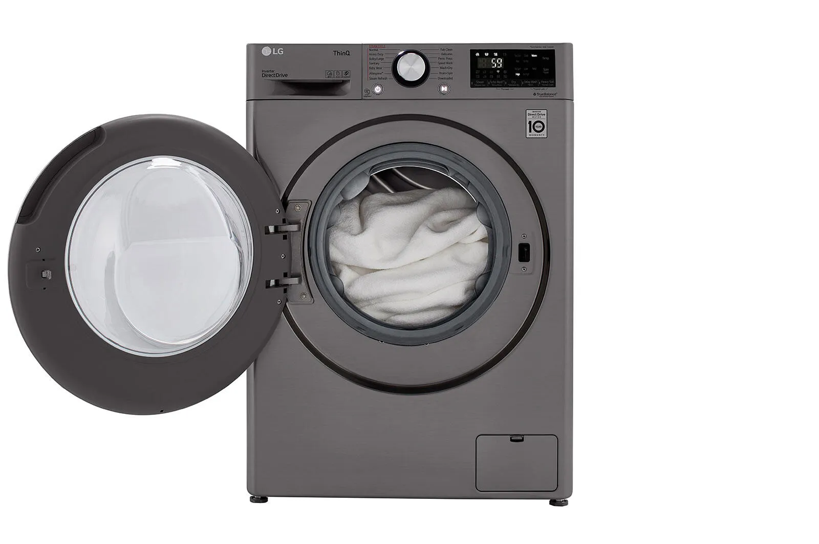 Lg WM3555HVA 2.4 Cu.Ft. Smart Wi-Fi Enabled Compact Front Load All-In-One Electric  Washer/Dryer Combo With Built-In Intelligence