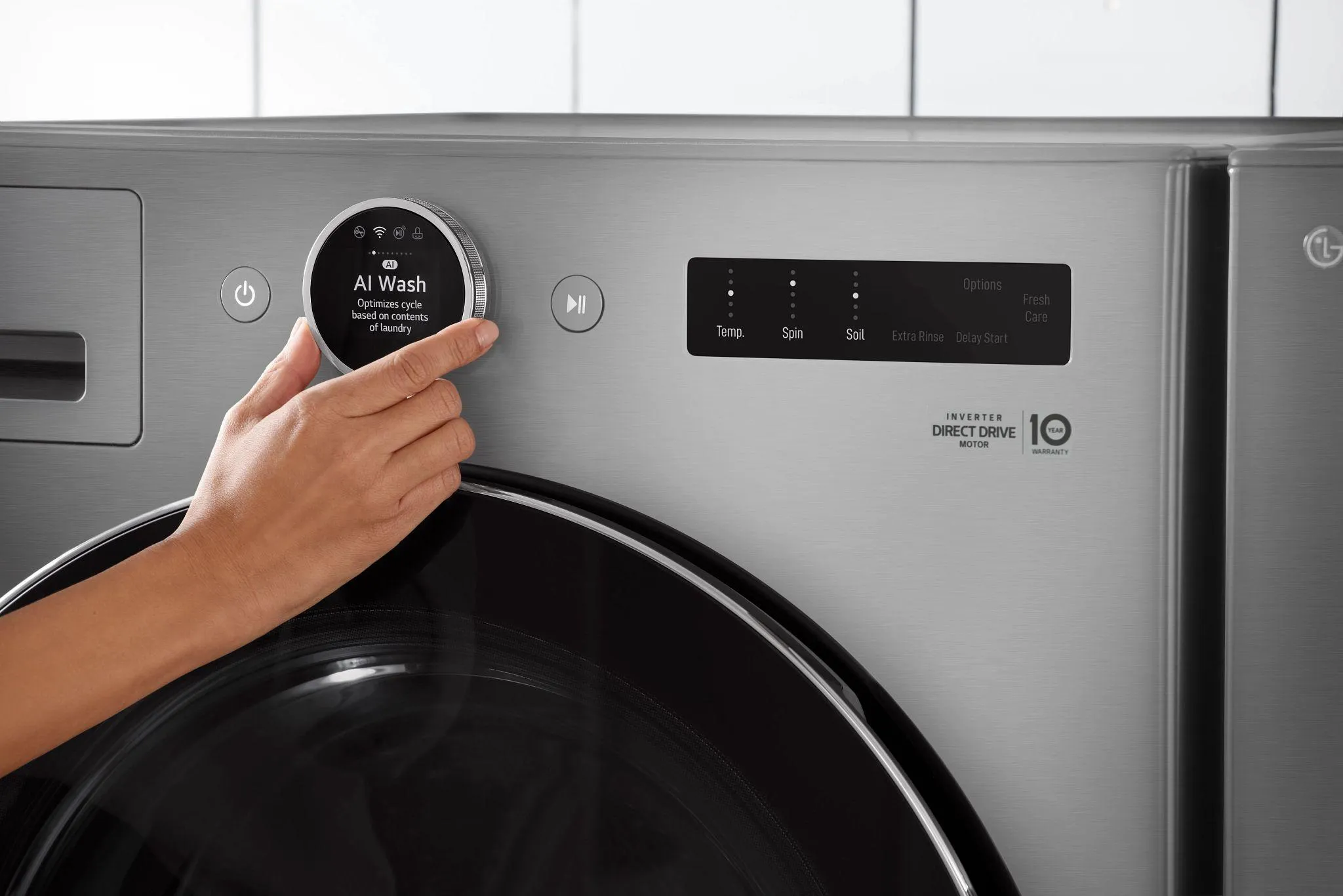 Lg WM5700HVA 4.5 Cu.Ft. Smart Front Load Washer With Turbowash 360(Degree). Built-In Intelligence And Ezdispense