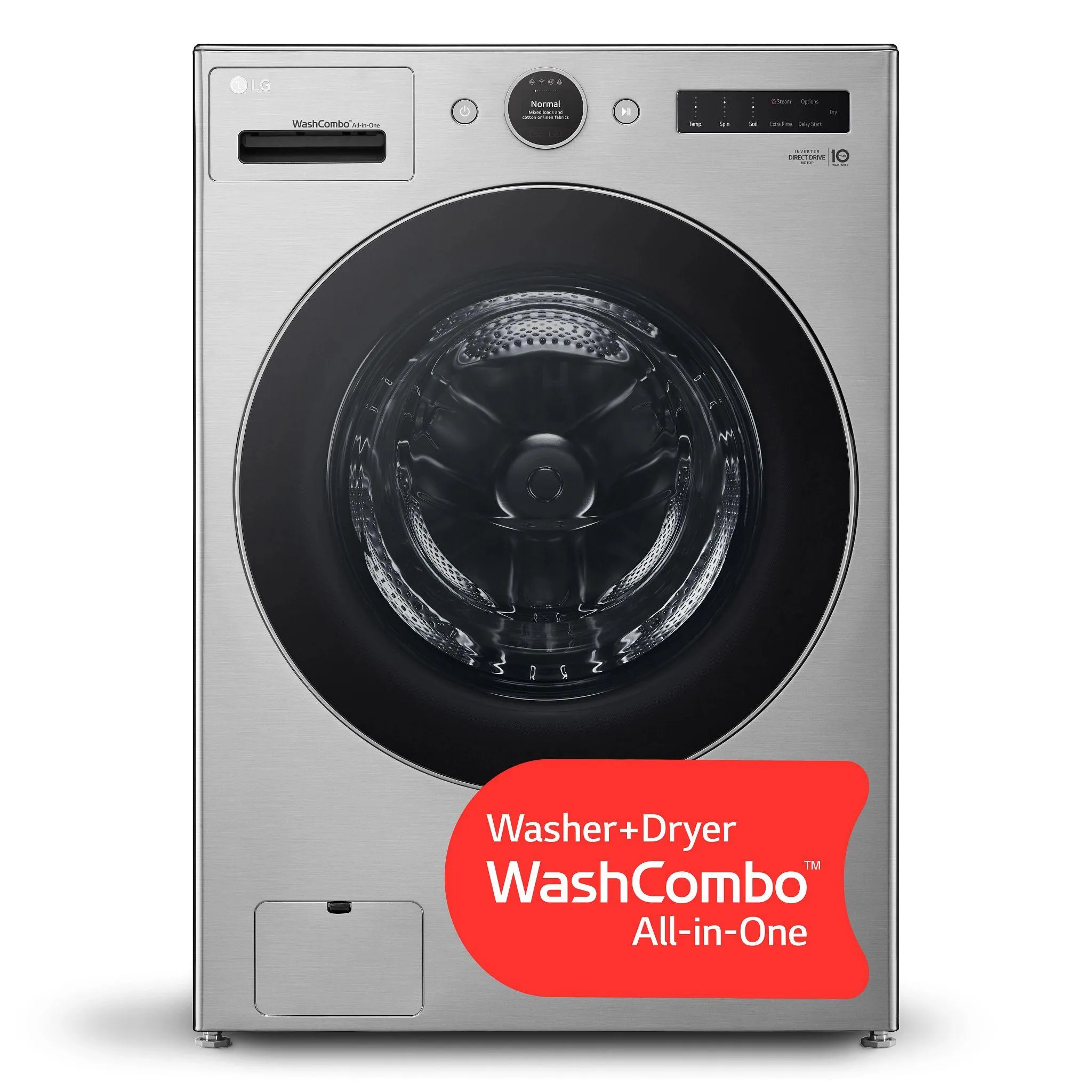 Lg WM6998HVA Ventless Washer/Dryer Combo Lg Washcombo&#8482; All-In-One 5.0 Cu. Ft. Mega Capacity With Inverter Heatpump&#8482; Technology And Direct Drive Motor