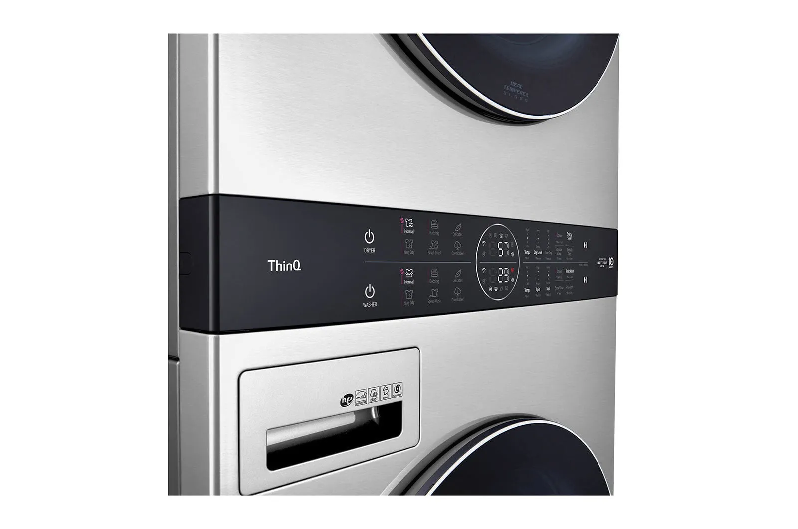 Lg WSGX201HNA Lg Studio Single Unit Front Load Washtower&#8482; With Center Control&#8482; 5.0 Cu. Ft. Washer And 7.4 Cu. Ft. Gas Dryer