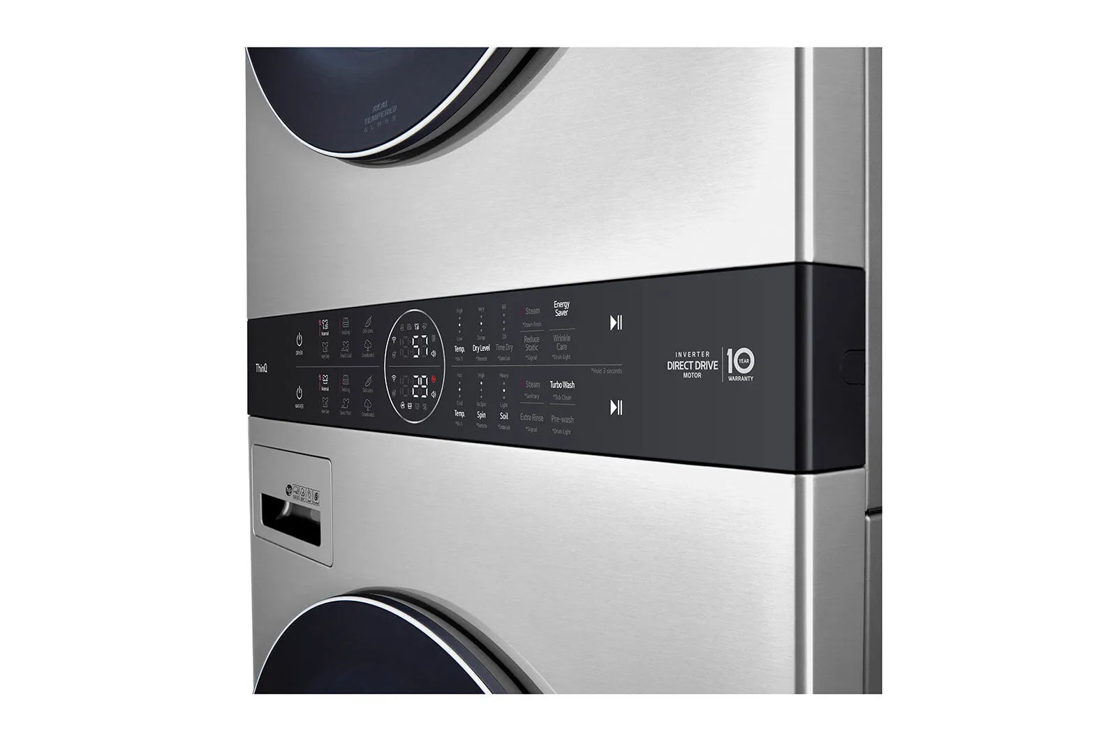 Lg WSGX201HNA Lg Studio Single Unit Front Load Washtower&#8482; With Center Control&#8482; 5.0 Cu. Ft. Washer And 7.4 Cu. Ft. Gas Dryer
