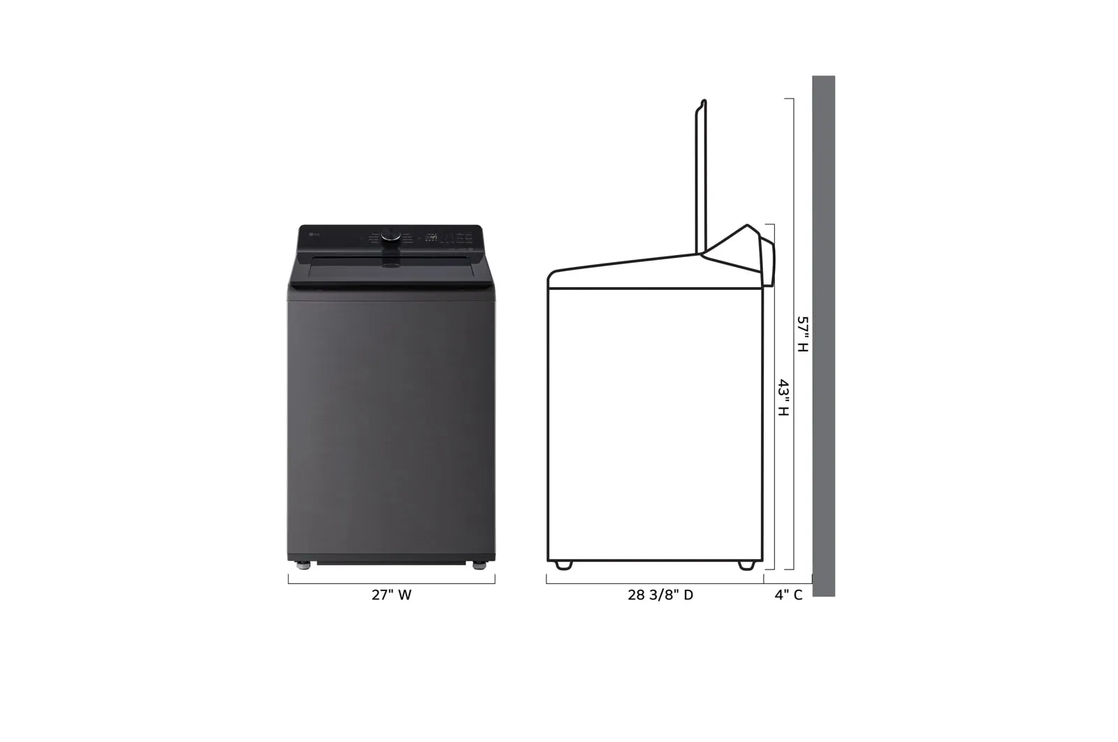 Lg WT8205CL 4.8 Cu. Ft. Mega Capacity Smart Top Load Washer With 4-Way Agitator. Easyunload&#8482; & Ai Sensing