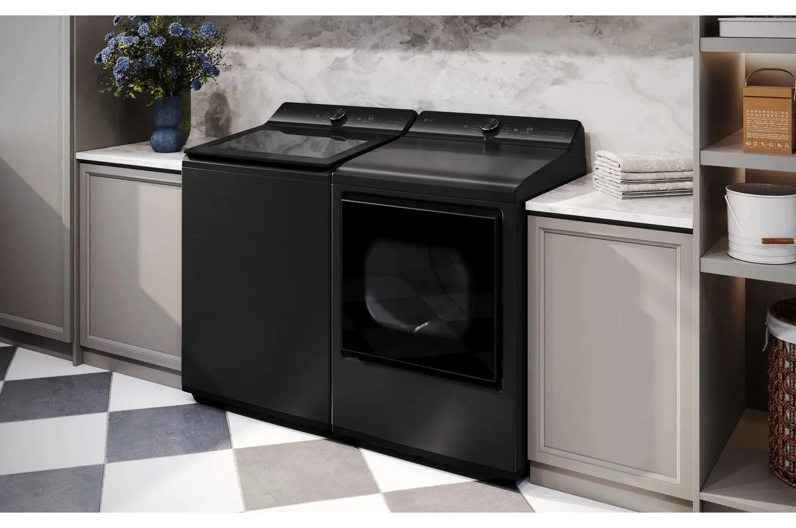 Lg WT8205CL 4.8 Cu. Ft. Mega Capacity Smart Top Load Washer With 4-Way Agitator. Easyunload&#8482; & Ai Sensing