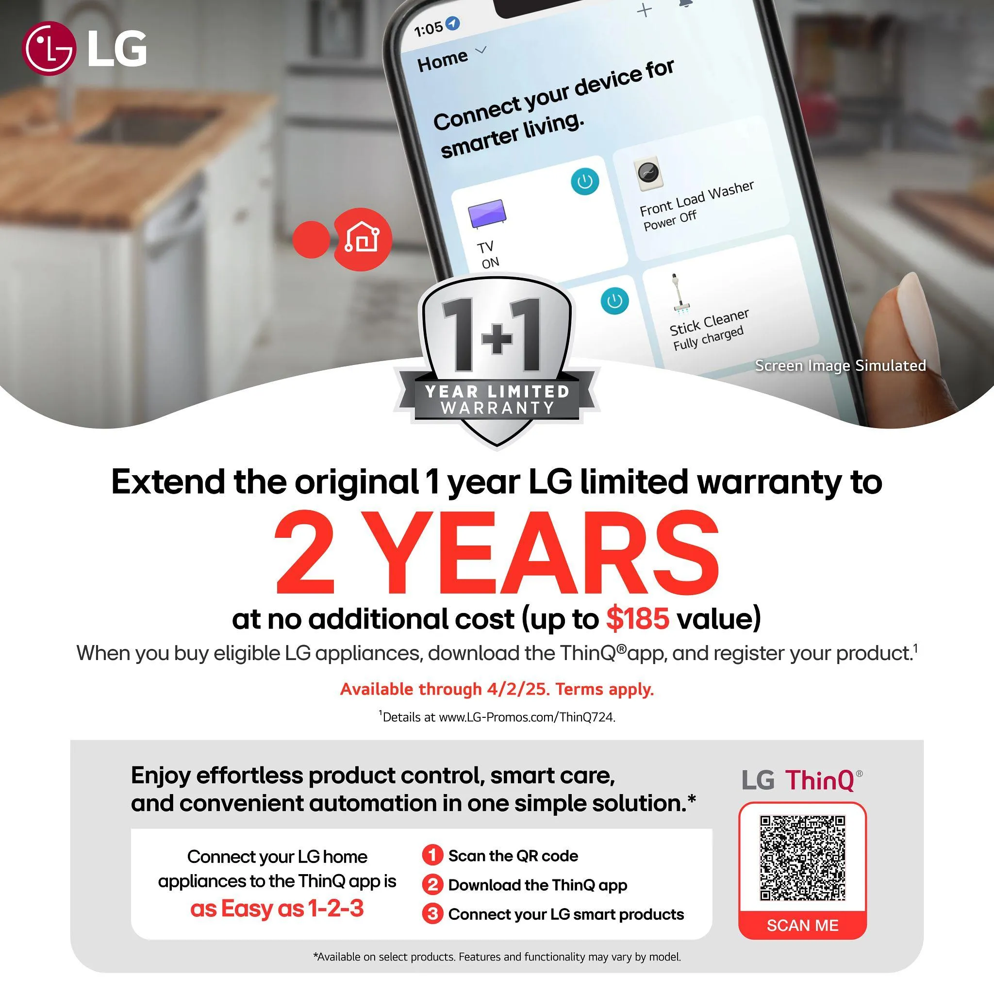 Lg WT8205CW 4.8 Cu. Ft. Mega Capacity Smart Top Load Washer With 4-Way Agitator. Easyunload&#8482; & Ai Sensing